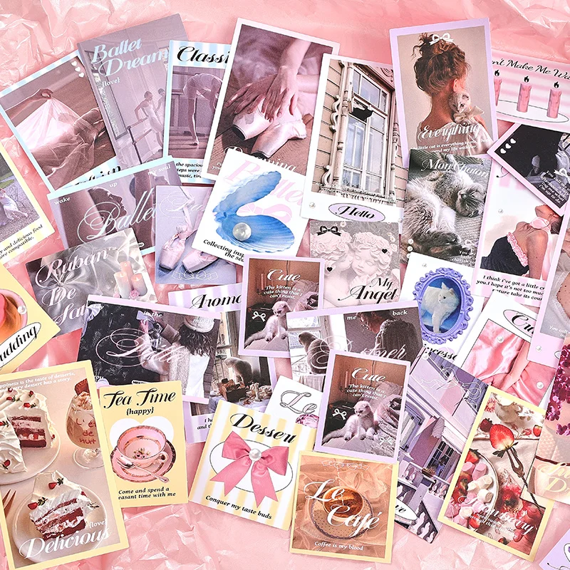 30pcs/pack Cute Card Sticker DIY Scrapbooking Collage Cartoon Handbook Base Material Kawaii Stickers Stationery Supplies 