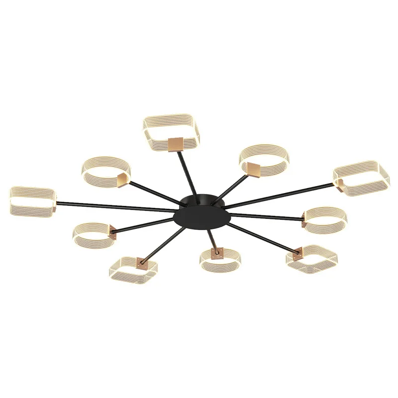 

Living room ceiling light, square plus round, acrylic light