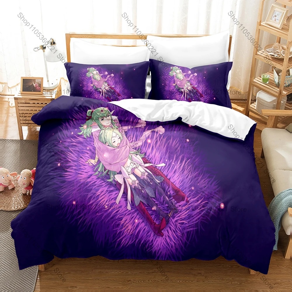 Fire Emblem Engage Alear Divine Dragon Emblem Heroes HD Print Bedding Set Duvet Cover + 2 Pillowcases Tactics Game Room Decor