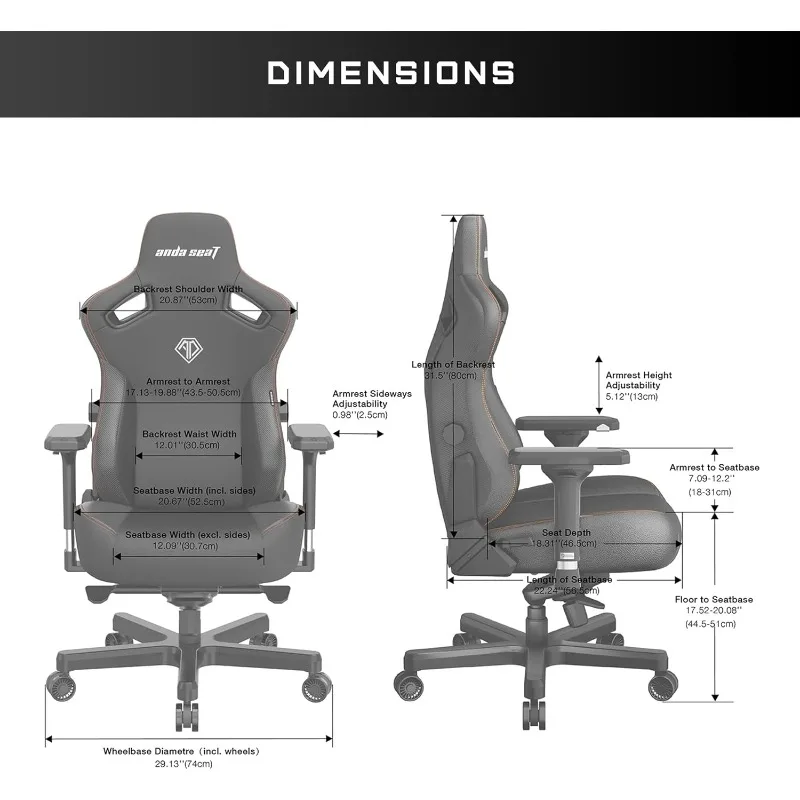 Kaiser 3 XL Gaming Chair for Adults - Ergonomic Grey Fabric Gaming Chairs with Lumbar Support, Comfortable Office Chairs with