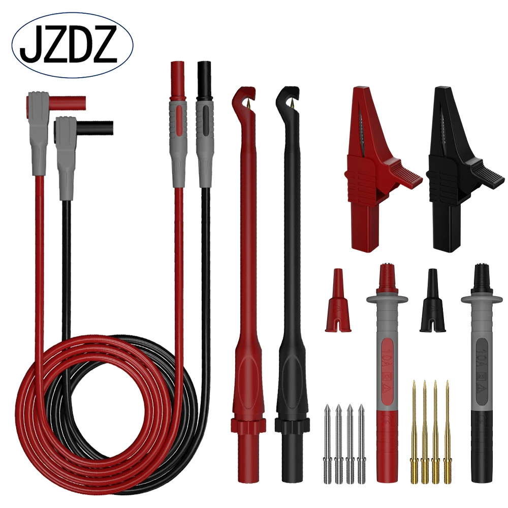 JZDZ Multimeter Test Leads Kit Digital Electrical Test Probes Set with Alligator Clips Wire-Piercing Back Probe Pin