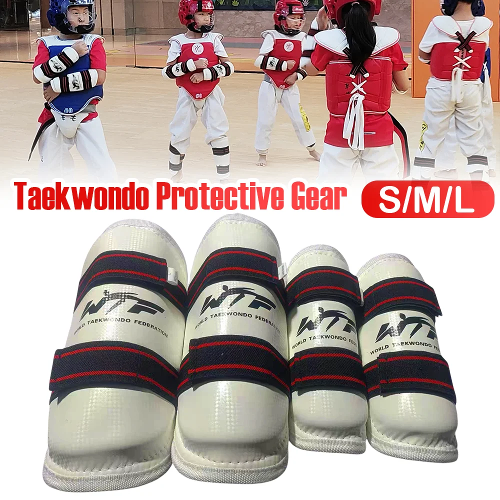 Protectores deportivos para piernas y brazos, equipo de combate para artes marciales, espinilleras para brazos de Taekwondo, protectores diarios de PU para adultos y niños, gruesos y duraderos