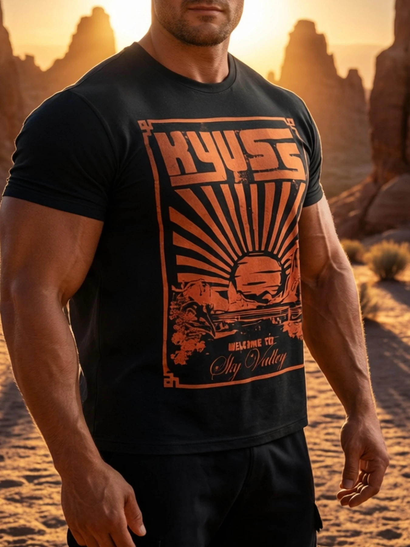 Una camiseta para hombre con el estampado "Kyuss", perfecta para salidas informales. Camiseta deportiva y de ocio para hombre