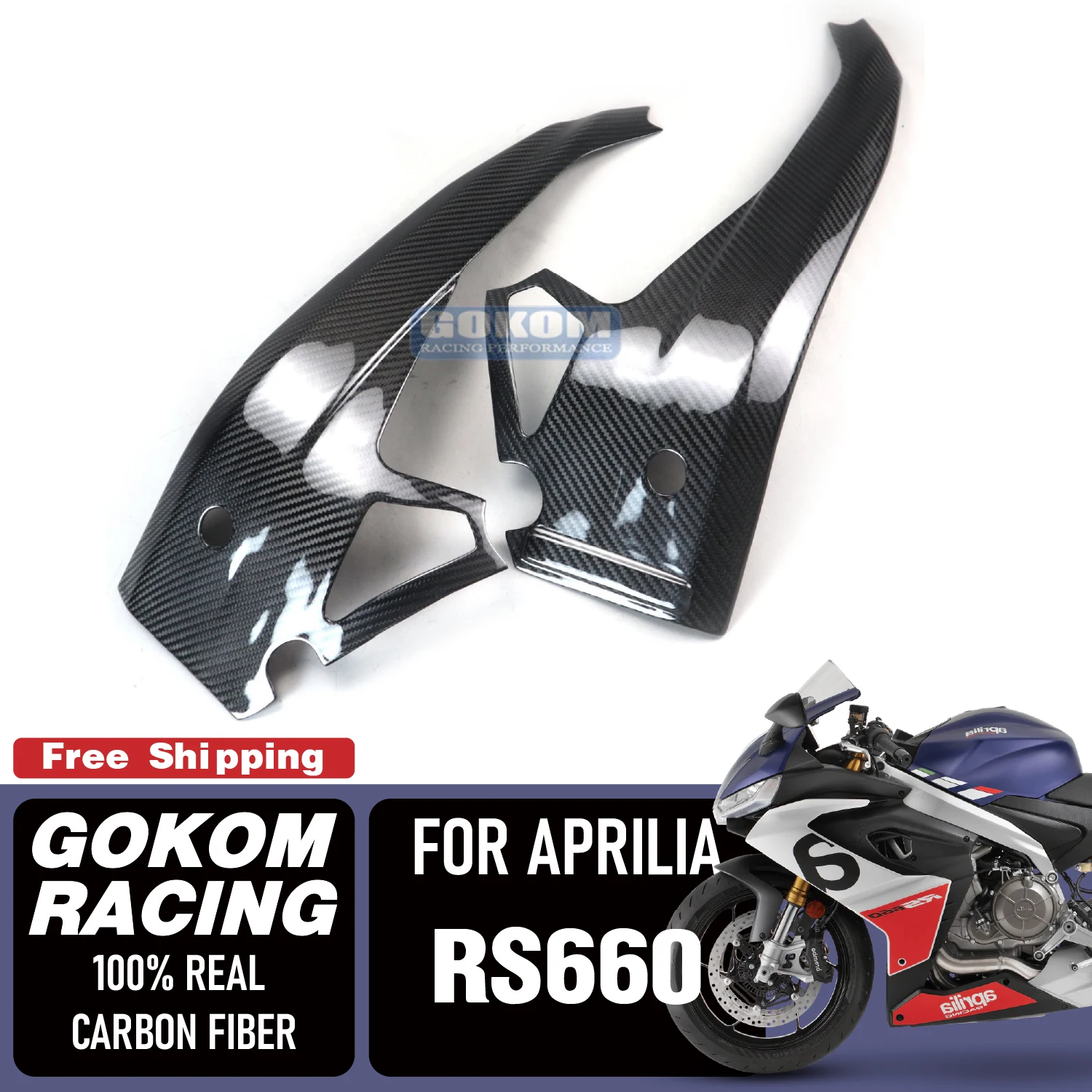 

Gokom Racing For APRILIA RS660 2020+ Frame Guards COWLING FAIRING 100% REAL CARBON FIBER MOTORCYCLE ACCESSORIES