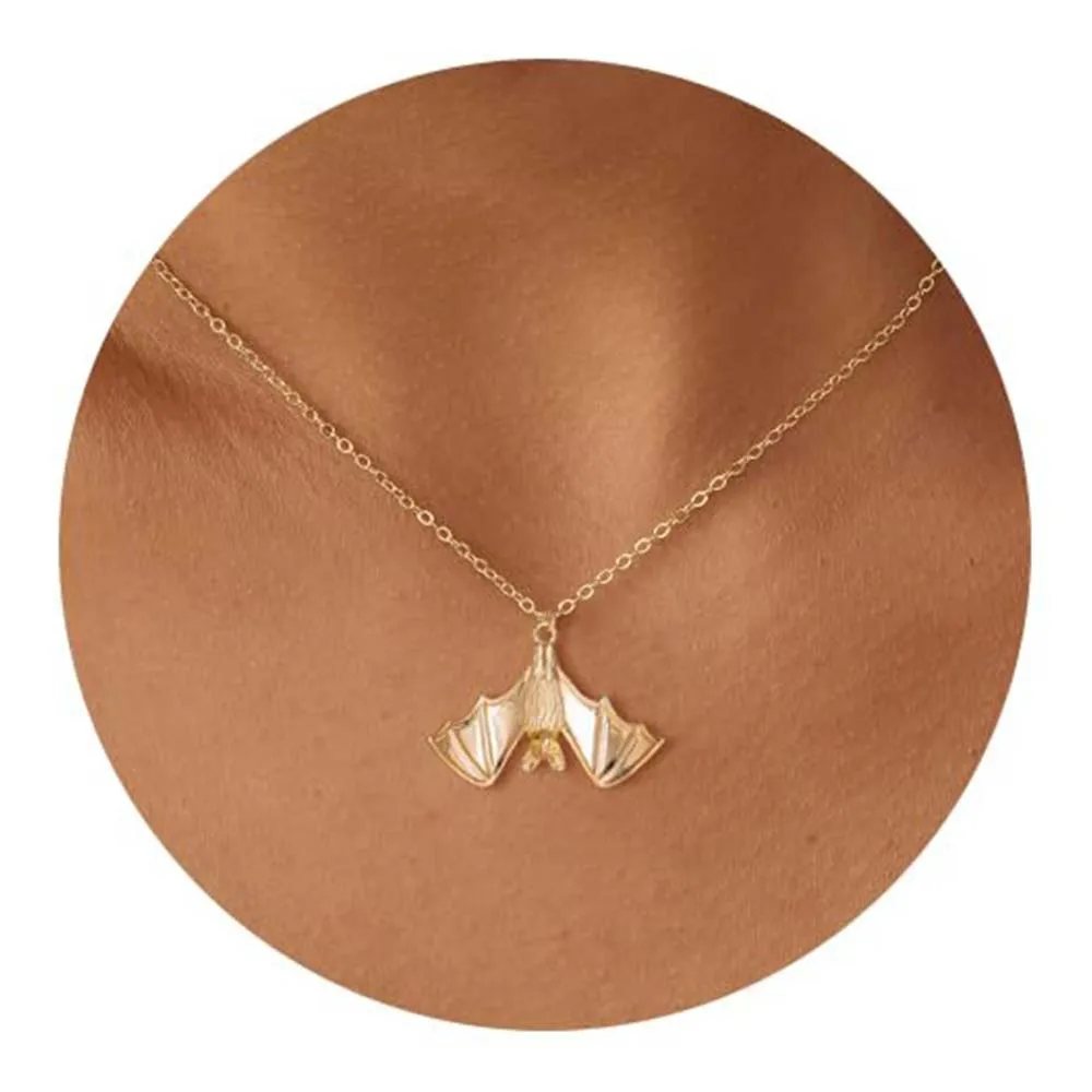 

Kitykiss Gold Bat Pendant Necklace, Dainty Light Luxury Animal Clavicle Chain for Women Daily Gift Jewelry
