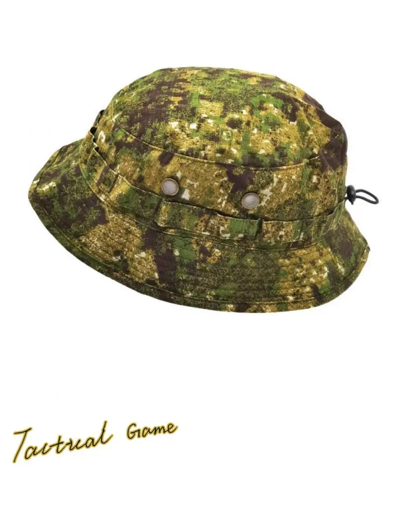 Tactical Fisherman\'s Hat Benny Hat Short Brim Camouflage Round Brim Hat Green Breathable