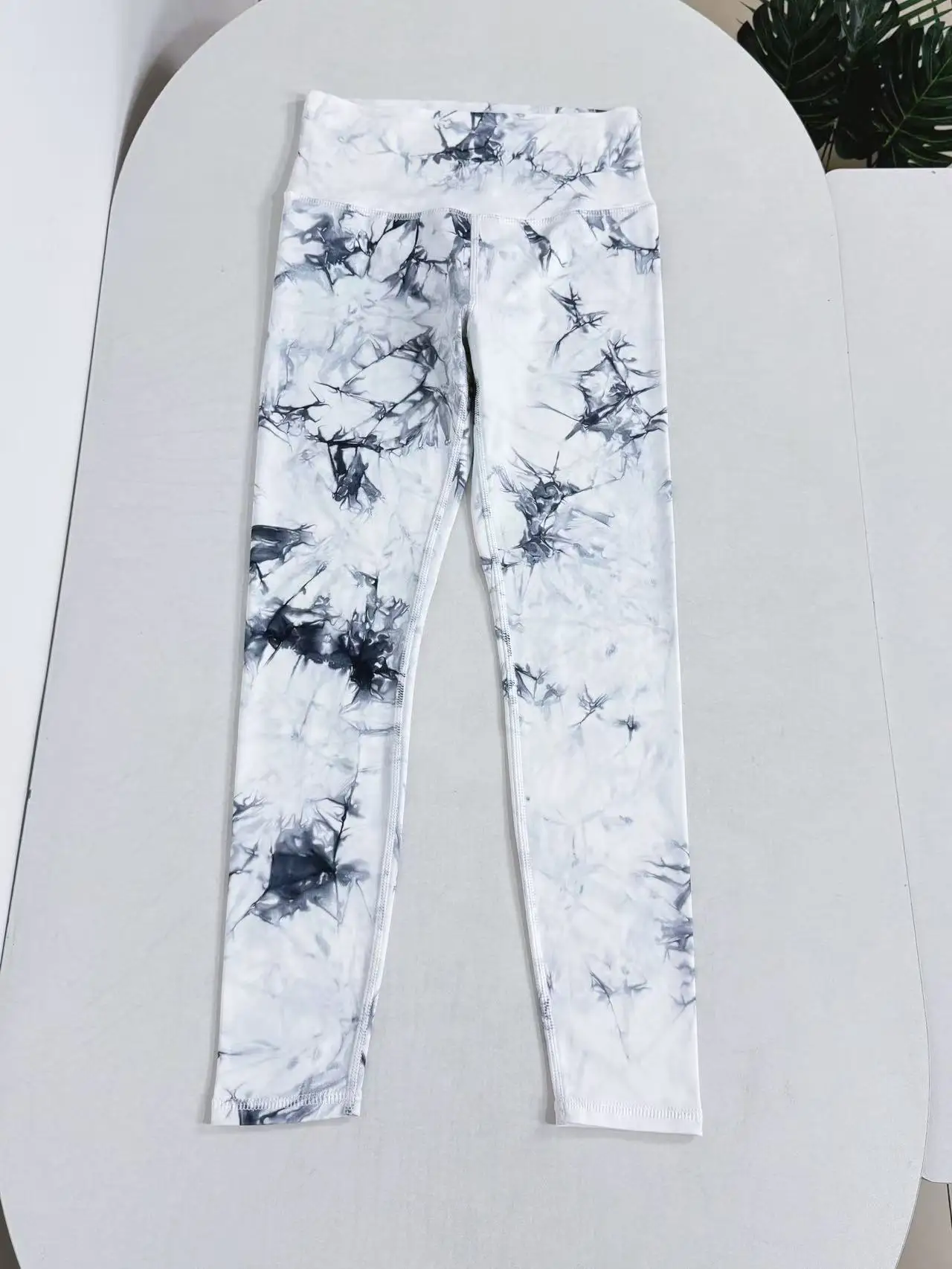 High Waist Fitness Yoga Pants Women's Sport Running Tied Dye Print High Elasticity Nine Point Pants Girls' Online Exclusive