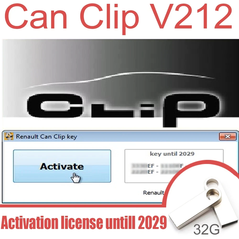 2023 Latest Can Clip V212 For Renault OBD2 Diagnostic Software Can Clip V205+Reprog V191+Pin Extractor V2 Update Data to 2020