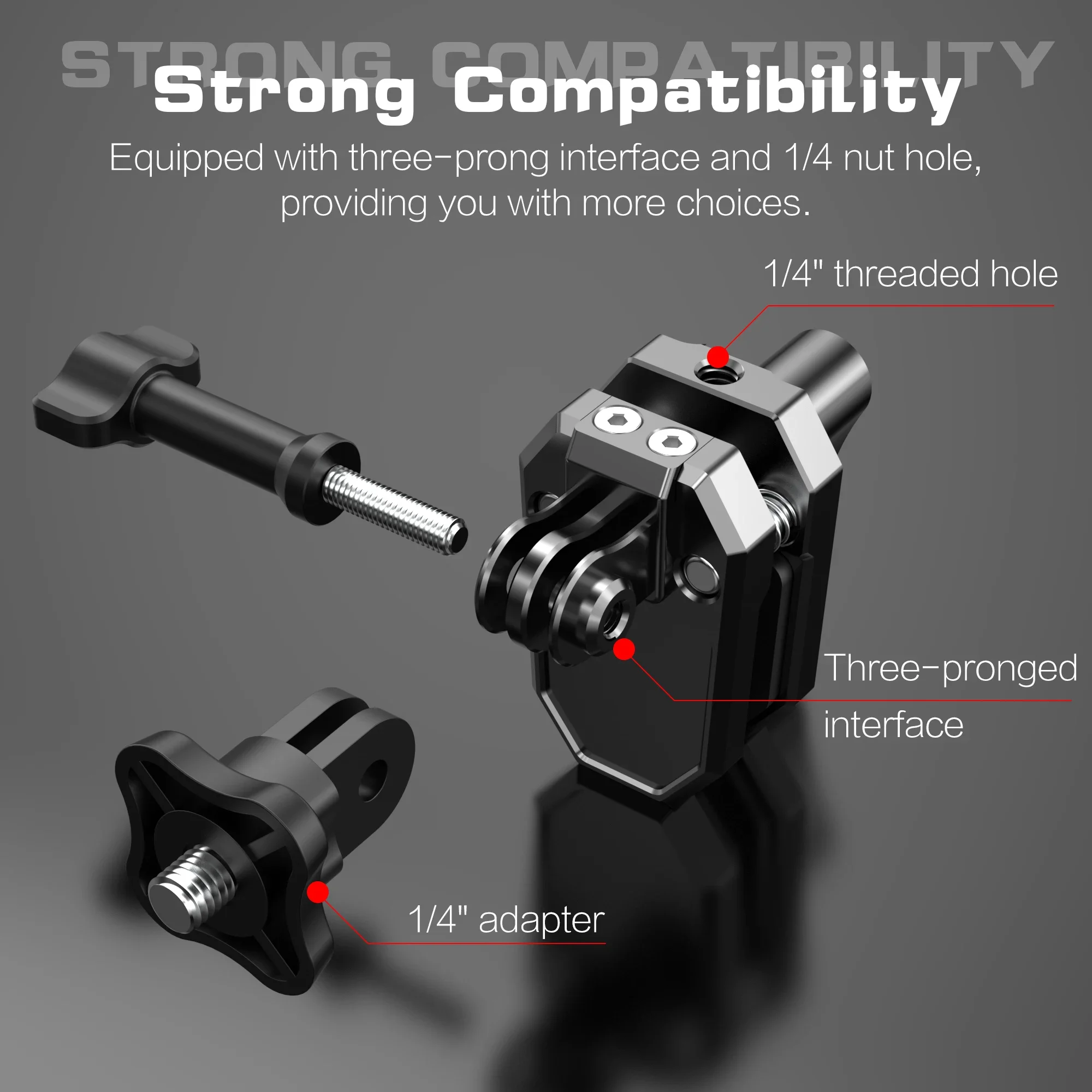 Motorrad-Windschutzscheibenhalterung Aluminium-Klemme für GoPro 13 12 Insta360 X5 X4 X3 Ace für DJI Osmo 360/Action 6 4 5 Zubehör – Detail 3