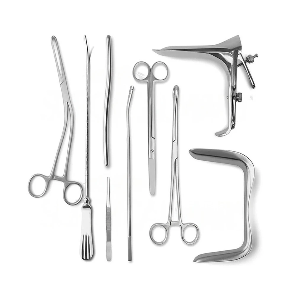 2026 NEW Azicon's 9 Pcs Gynecology Surgical Instruments Set Cervical Biopsy Uterine Examination OB GYN Diagnostic Instruments Ki