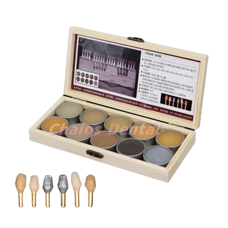 10 Colors/Set Aesthetic Abutment Wax Kit Dental Modeling Wax Veneer Restorations Color SimulationEureka Color Comparison Plate