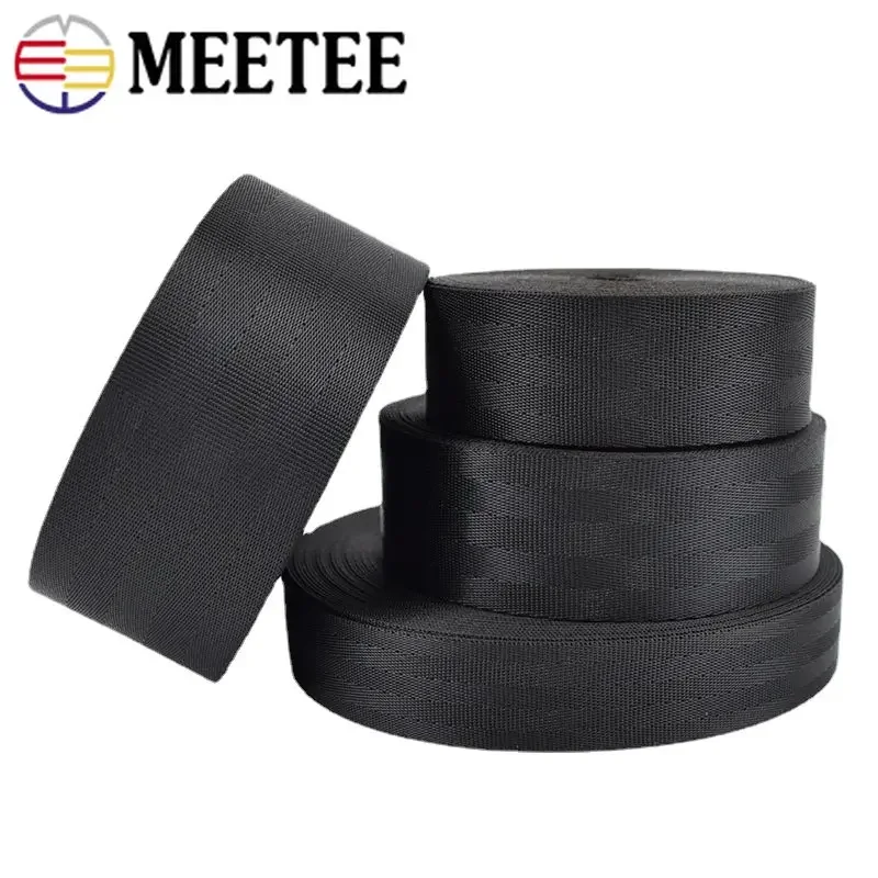 

5Meters 20-50mm Black Polyester Nylon Webbing Backpack Bag Strap Seat Belt Decorative Ribbon Tape DIY Garment Sewing Accessories