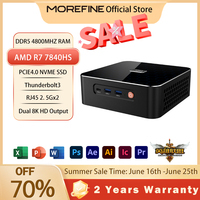 MOREFINE Mini PC AMD Ryzen R9-7940HS R7-7840HS R5-6600H WIN11PRO Desktop Computer DDR5 16GB RAM 1T SSD WiFi6 BT5.2 Laptop Gamer