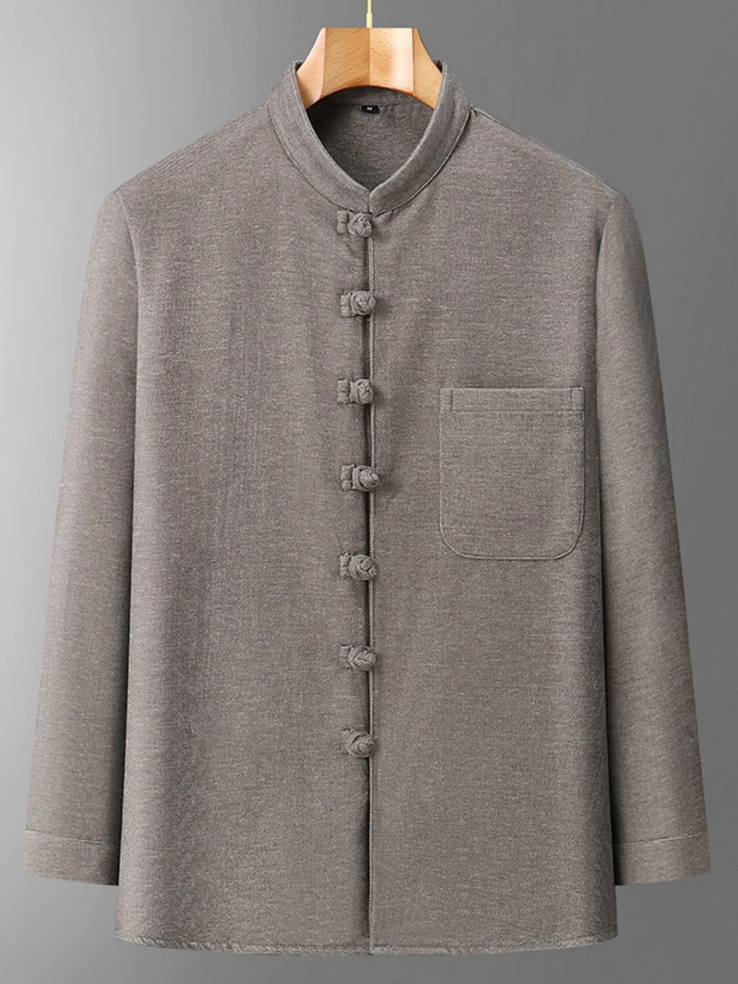 

New Chinese Sle Men's irt with Button Long Sve Middle Aged And ly Dad Clothes Spring Faion Hanfu Casual Wear