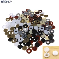 50pcs Car White Hinged Cover Cap Number Plate Fitting Fixing Self Tapping Screw For License Plate