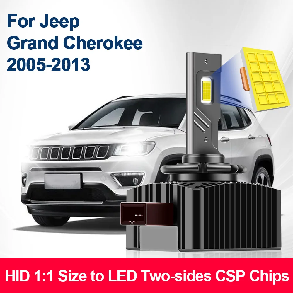 For Jeep Grand Cherokee 2005-2013 LED Car Headlight 30000LM CANBUS Bulb 12V Vehicle Super Bright Auto Lamp 6000K 110W 2PCS