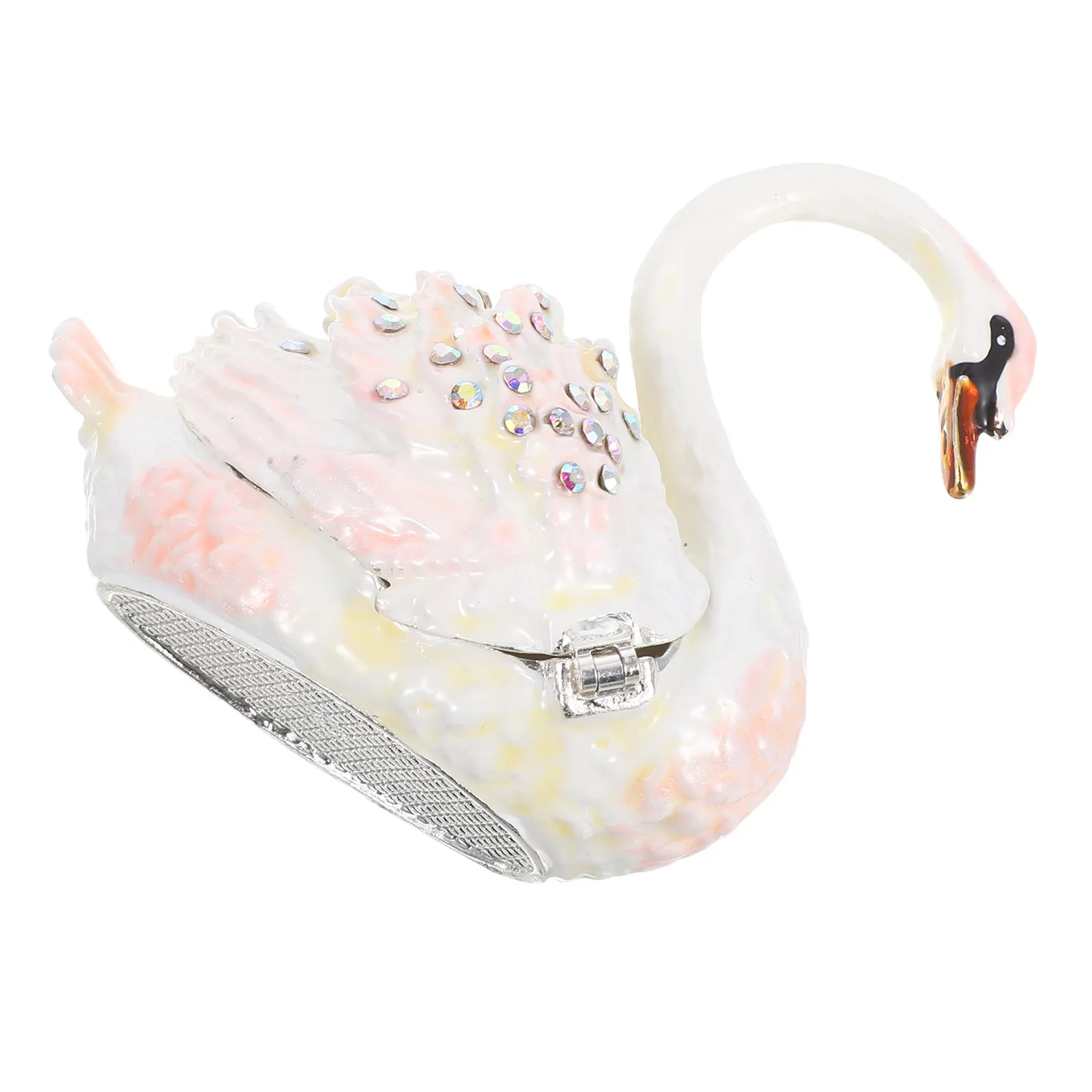

Swan Jewelry Box Vintage Oval Shape Ring Organizer Engagement Wedding Storage Display Desktop Trinket Holder Jewelry Box