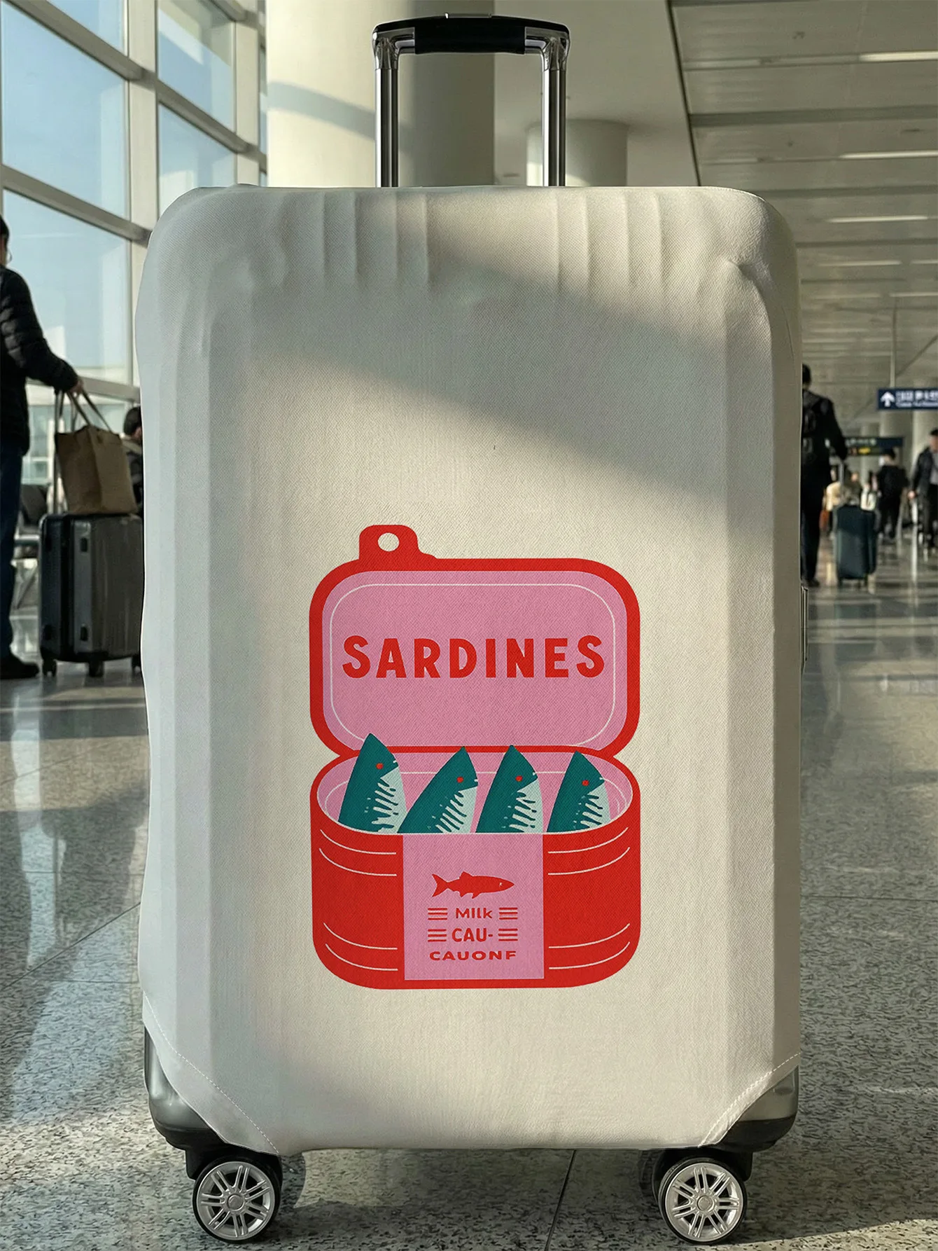 

Sardine can pattern luggage protective cover, suitable for 18-32 inch luggage cover, luggage handle gloves, travel accessories