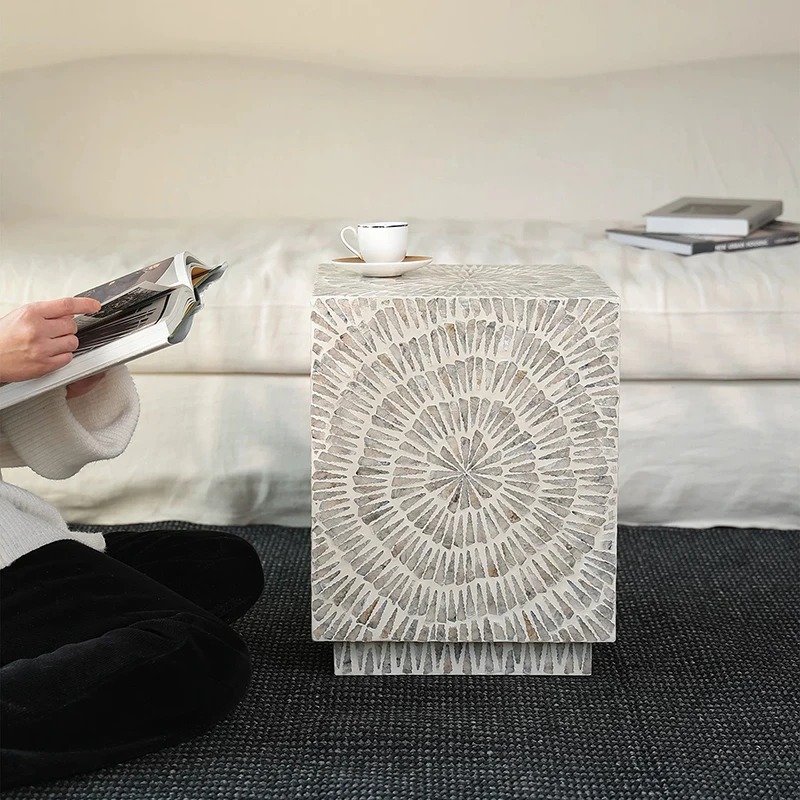 k*-Creative Art Tea Table,Shell Coffee Table,Living Room Side Table,Bedroom Nightstand,Home Decor Storage Desk,Nordic Furniture