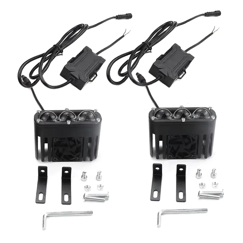 

2PC LED Spotlight Pods Motorcycle Car Fog Driving Offroad 30000LM 120W Dual Color With Fun 10V-80V Truck ATV UTV-A28K