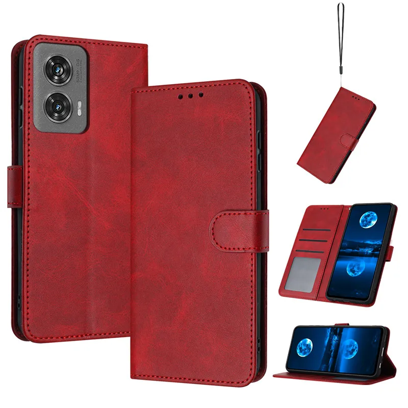 Magnetic Flip Cover Leather Case For Motorola S50 Neo MOTO S50Neo Edge 50 Pro Fusion X50 Ultra Solid color Skin Feel Wallet Bags