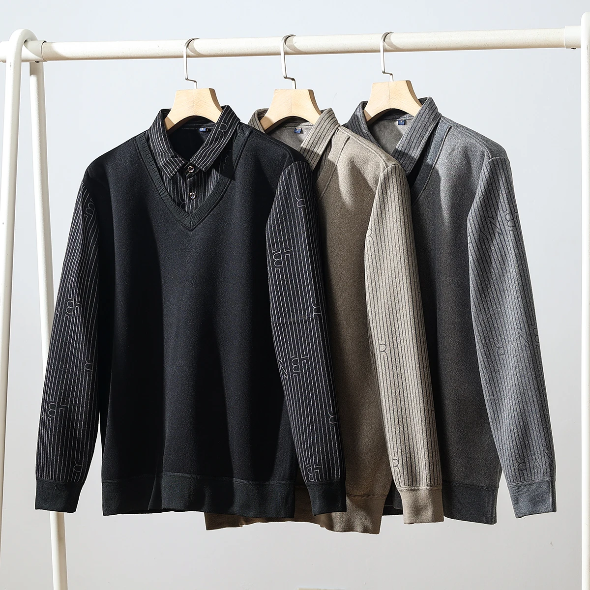 

Мужской деловой повседневный трикотаж, свитер, жилет Cosite Fce на подкладке с воротником irt, зимний длинный свек, полная молния