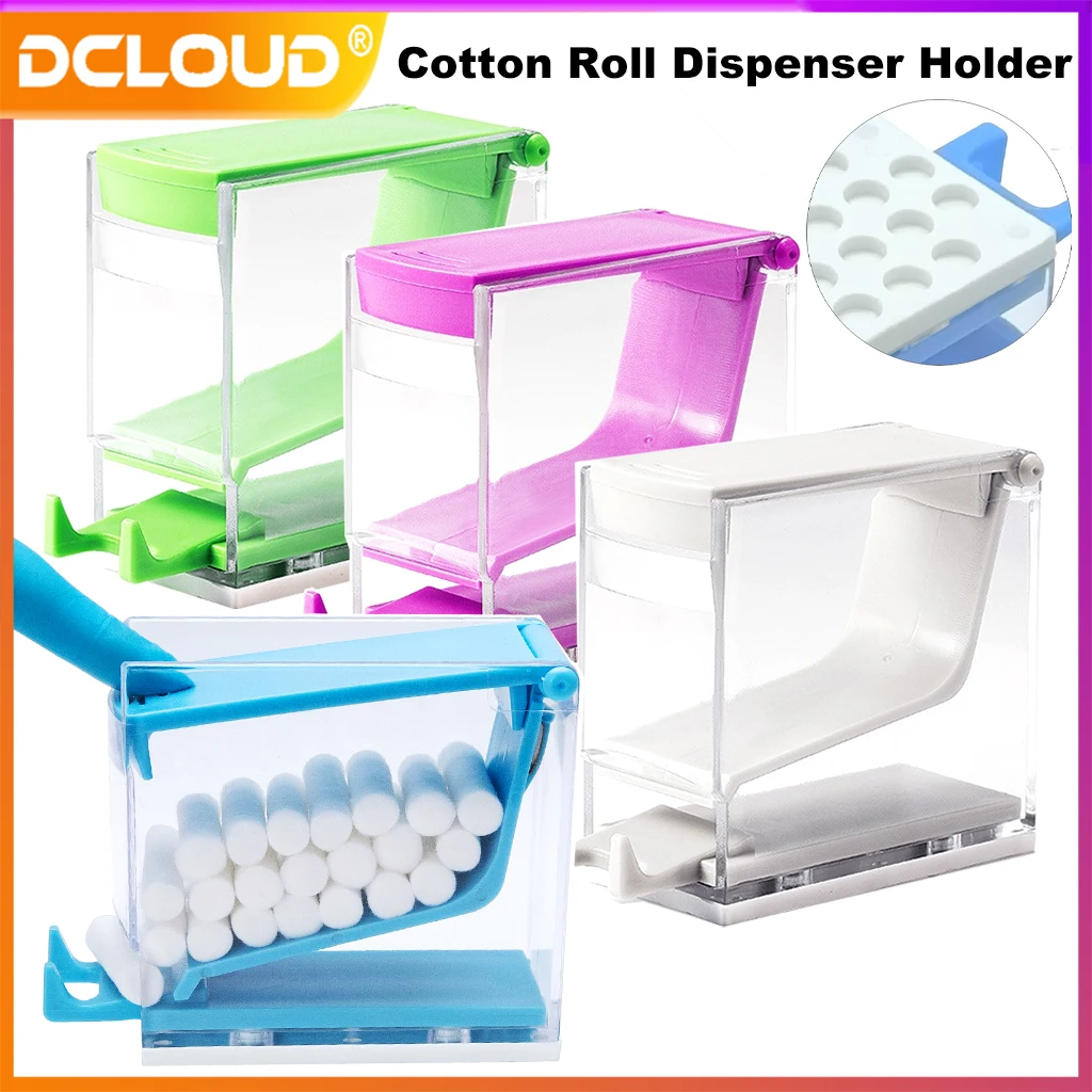 Dental Cotton Roll Dispenser Holder Press Type Box Swab Storage Box Cotton Rolls Organizer for Dentist Clinic Dentistry Tools