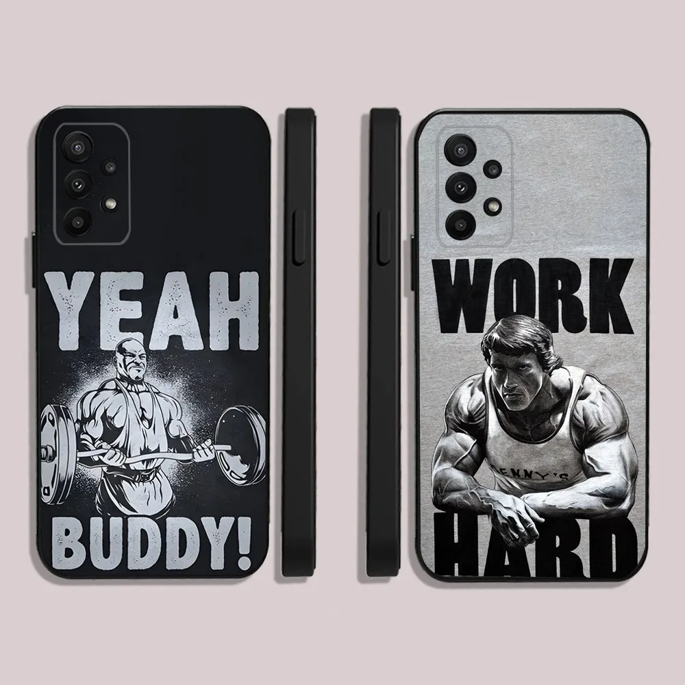 

Bodybuilding Fitness Muscles Phone Case For Samsung S24,23,22,30,21,10,9,Ultra,Plus,Lite,FE,5G Black Soft Case