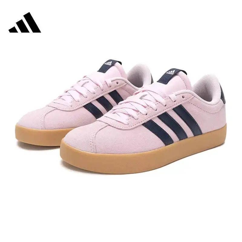 Womens Low Adidas Top Skateboarding Sneakers Suede Upper Casual Platform Shoes Pink Navy Gum JP7629