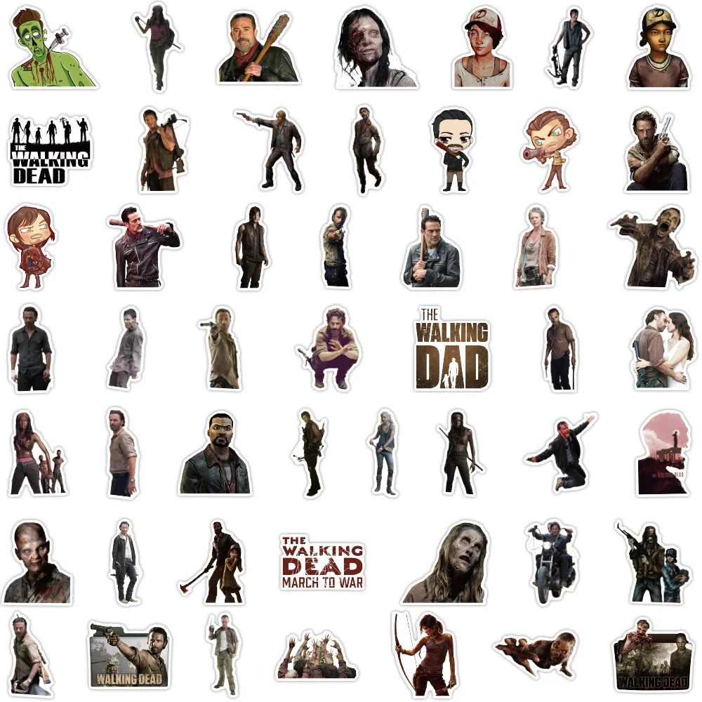 10/50PCS TV Serie The Walking Dead Cartoon Coole Graffiti Aufkleber Dekorative Wasser Tasse Skateboard Notebook Wasserdicht Aufkleber spielzeug