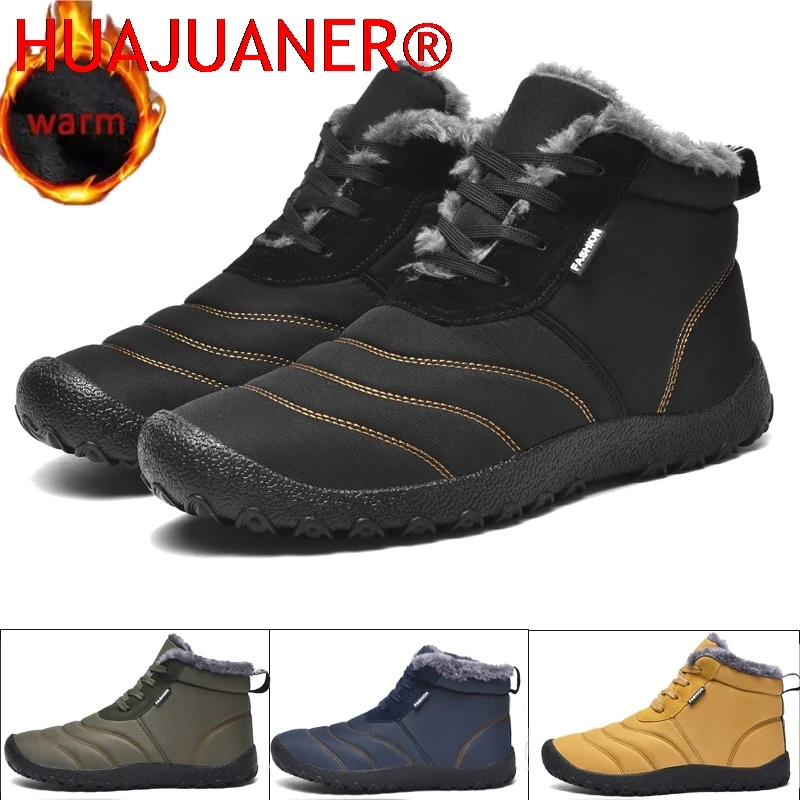 

Зимние мужские и женские утепленные ботинки для снега, водонепроницаемые, нескользящие, для активного отдыха, высокие, на хлопковой подкладке, для пар