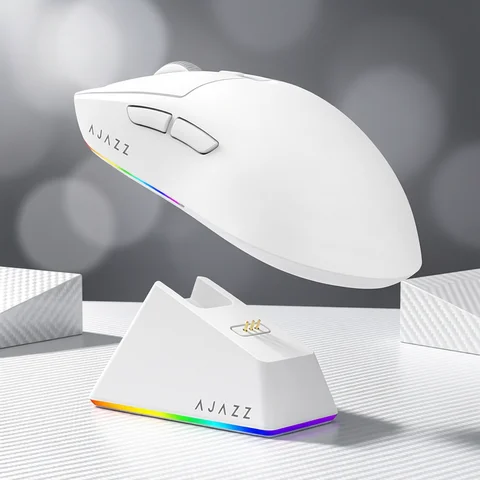 AJAZZ AJ139 V2 MC PAW3311 Wireless Gaming Mouse with RGB Magnetic Charging Base 24000DPI Bluetooth/Wired Mice,PC Gamer