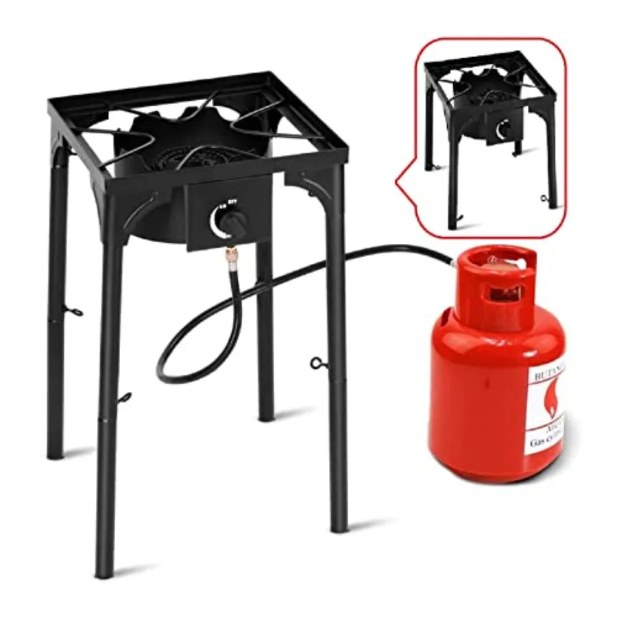 

Camping Stove Outdoor High Pressure Single Burner Propane Gas Camp Stove with Detachable Legs for Efficient Cooking 100 000 BTU
