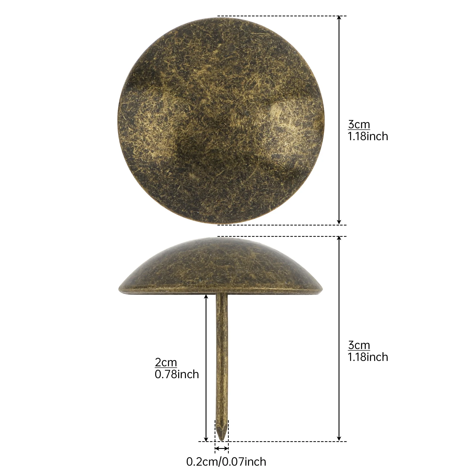 30 mm Diameter Thickened Nailhead Pin for DIY Projects &Home Decor, Premium Large Decorative Trim
