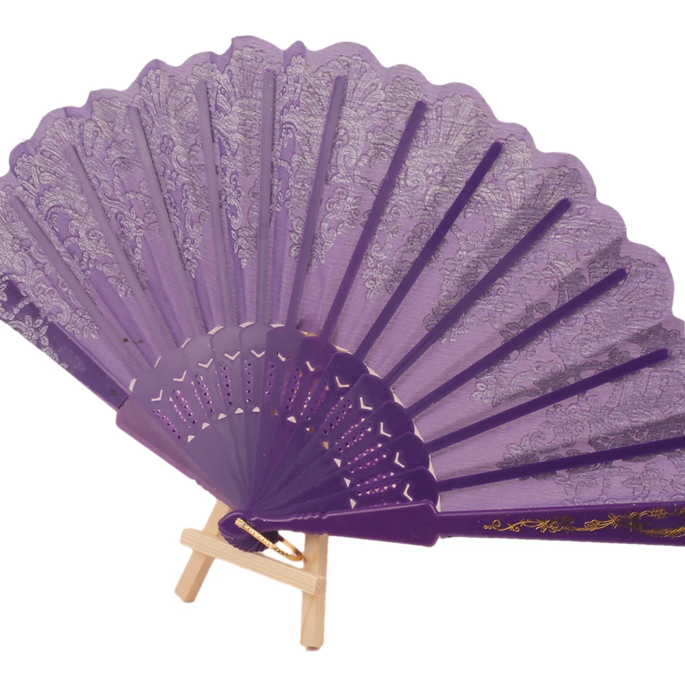 Elegant Sprinkled Golden Folding Fan Spanish Style Home Decor Craft Fan For Wedding Party Home Ornament Living Room Decoration