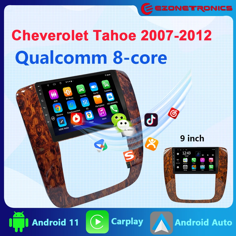 

Ezonetronics Android 11 автомобильное радио стерео 9 дюймов для Cheverolet Tahoe 2007-2012 сенсорный экран GPS навигация Bluetooth USB плеер