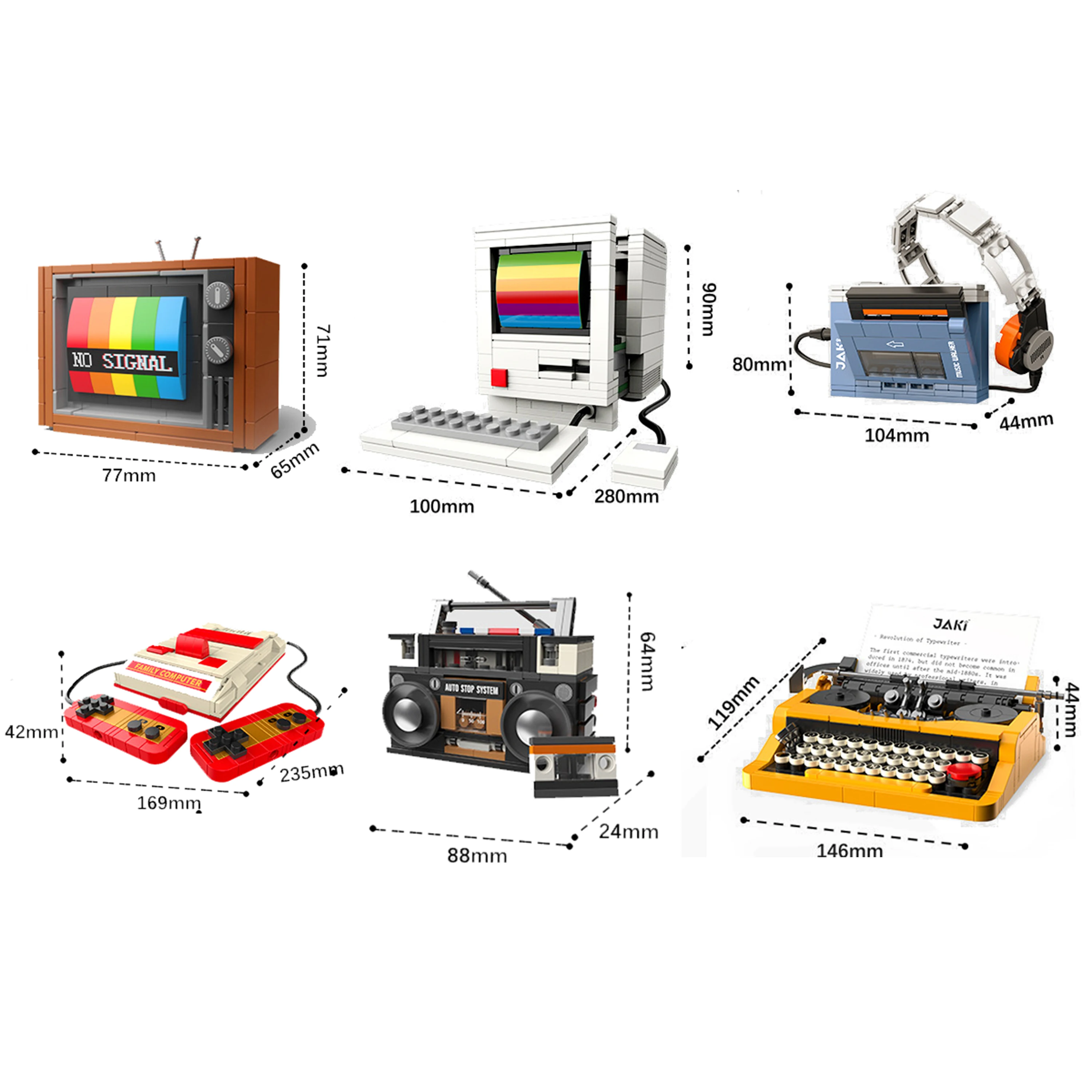 مكعبات بناء وحدة التحكم الإلكترونية الرجعية لآلة الممرات العتيقة نموذج تجميع لعبة إبداعية لجميع الأعمار #6