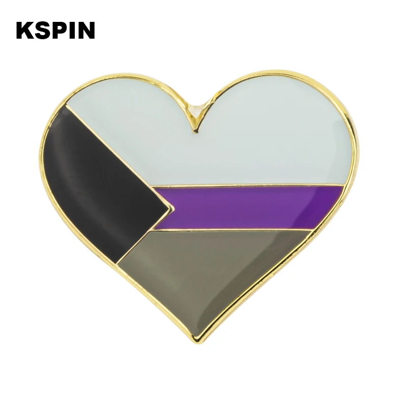 Demisexual Stolz herz geformt Abzeichen Symbol Pin Metall Abzeichen Dekorative Brosche Pins für Kleidung Brosche Schmuck