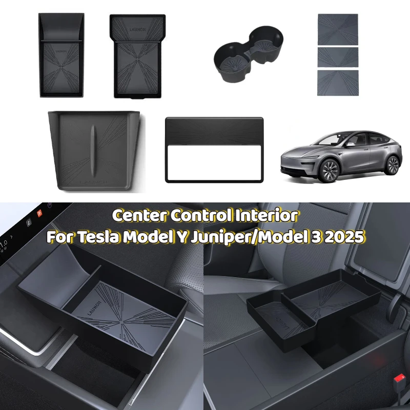 

Armrest Storage Box for Tesla Model Y Juniper/Model 3 2025 White Silicone Cover Protective Center Control Interior Accessories