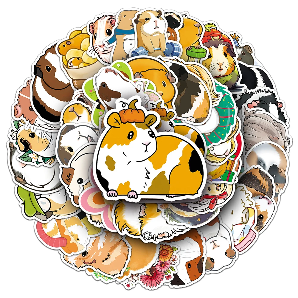 10/30/51pcs Cartoon Guinea Pig Graffiti Stickers Funny Decals for Kid Toy DIY Notebook Stationery Phone Bike Cute Animal Sticker