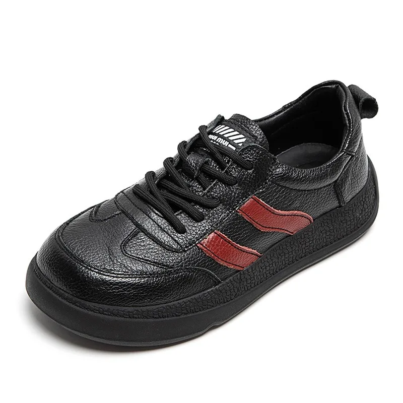 Sapato único casual e minimalista para mulheres, sapatos planos antiderrapantes elegantes com cadarço, nova temporada 2025