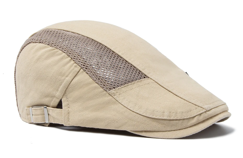 Mesh Cap Baskenmütze Für Männer Mode Brief Label Berets Sommer Baumwolle Atmungsaktive Sonnenblende Frauen Casual Entenschnabel Hut Einstellbar – Detail 11