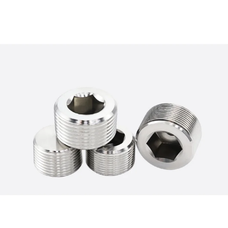 Male Thread 304 Stainless Steel Hex Socket End Cap Inner Hexagon Plug Oil Water Pipe Fitting BSPT / BSPP / NPT