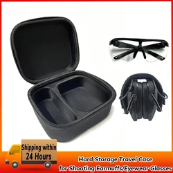 Hard Storage Travel Case for Electronic Shooting Earmuffs Compatible Foldable Hearing Protection Shooter Safety Eyewear Glasses