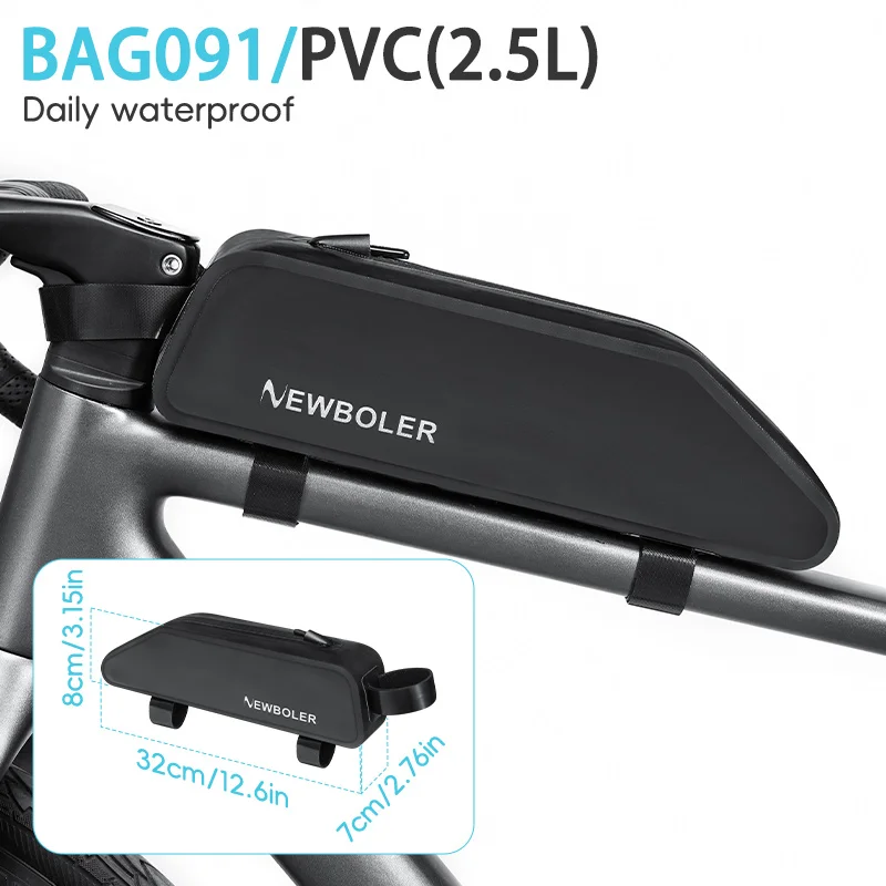NEWBOLER 2,5L Fahrradrahmen-Vorderrohrtasche Fahrrad-Packtasche MTB Rennrad-Werkzeugtasche Fahrrad-Oberrohrtasche Fahrradzubehör