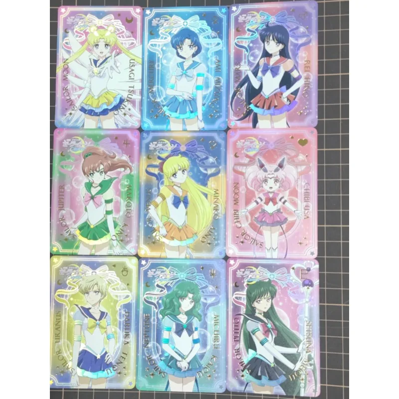 17pcs/set Sailor Moon Theater Version Cosmos Tsukino Usagi Refraction Flash Card Anime Classics Game Collection Cards Toy Gift