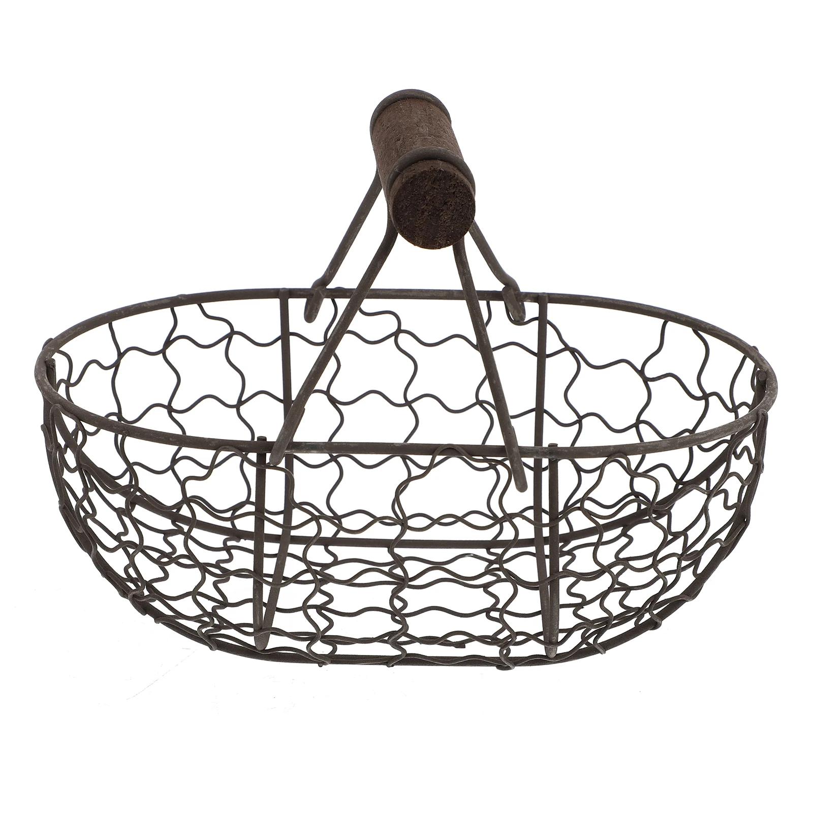 

Iron Handheld Fruit Bread Basket Storage Wire Wrought Black Kitchen Premium Material Creative Home Decor Small Items Storing