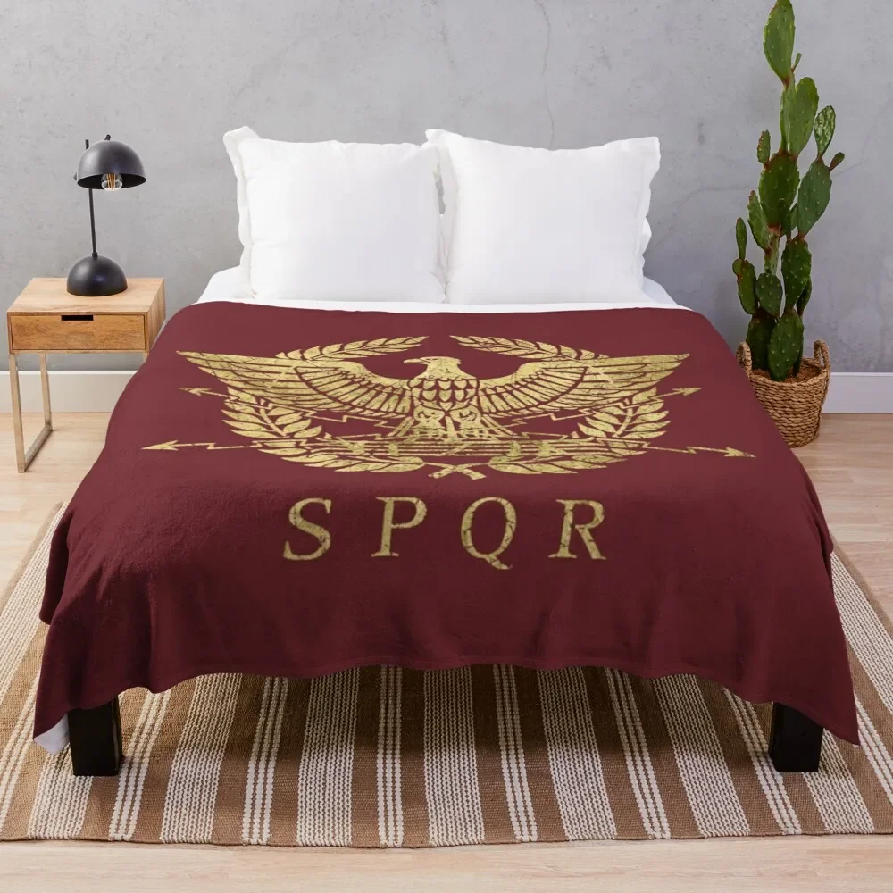 

Roman Empire Emblem V01 T-Shirt Throw Blanket Sofa Quilt Decorative Sofa Retros Comforter Extra Large Throw Blankets