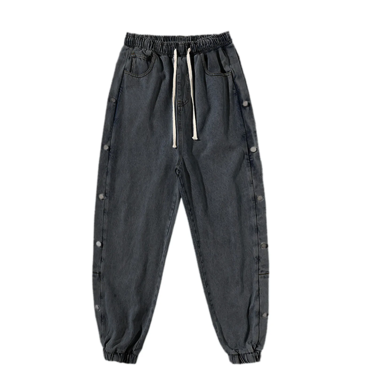 2024 Korean Style Straight-leg Trendy Cropped Jeans Youth Boys Loose-fit Bell Bottoms Casual Versatile Denim Pants