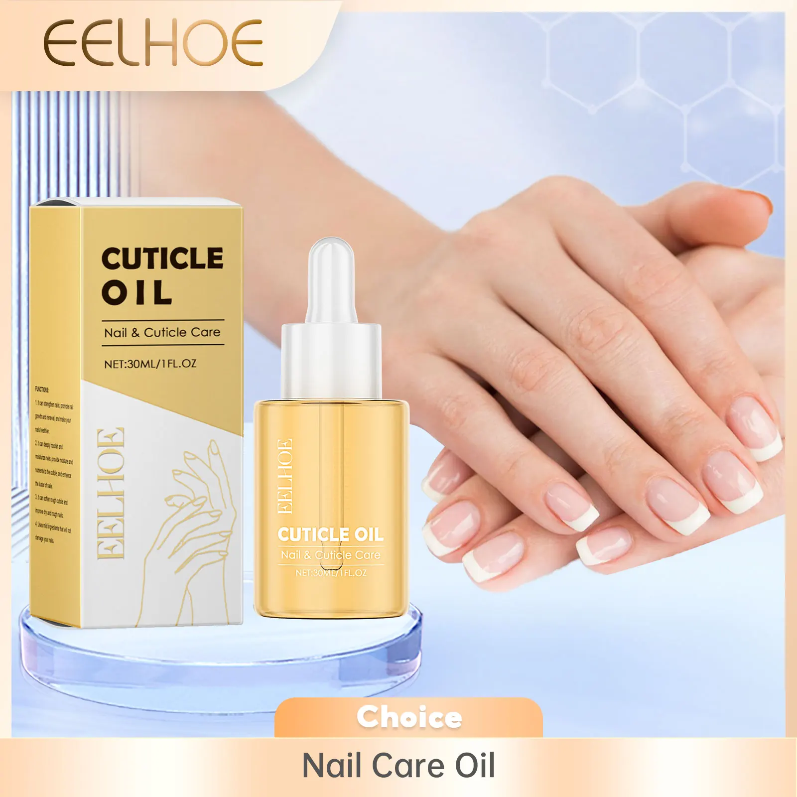 

EELHOE Nail Cuticle Oil Even Absorbption Repair Nail Damaged Improve Toughness Reduce Dryness Strengthen Nourish Nail Care Oil